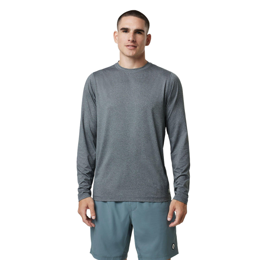 Vuori Men's Long Sleeve Tradewind Performace Tee 2.0 in Heather Grey