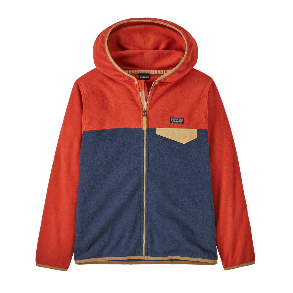 Patagonia Kids' Micro D® Snap-T® Fleece Jacket in New Navy w/ Madder Red