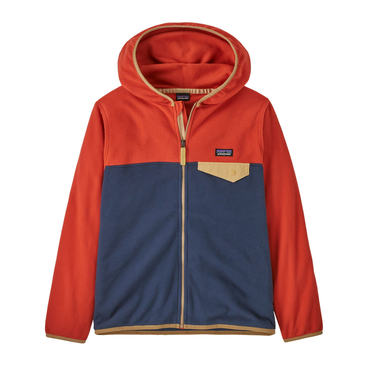 Patagonia Kids' Micro D® Snap-T® Fleece Jacket in New Navy w/ Madder Red