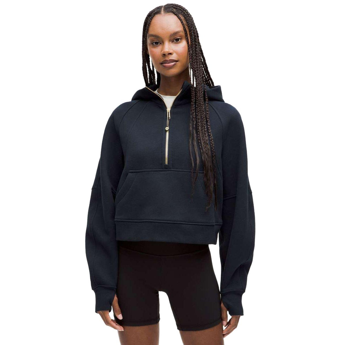 Lululemon Women's Scuba Oversized Half-Zip Hoodie in True Navy/Gold
