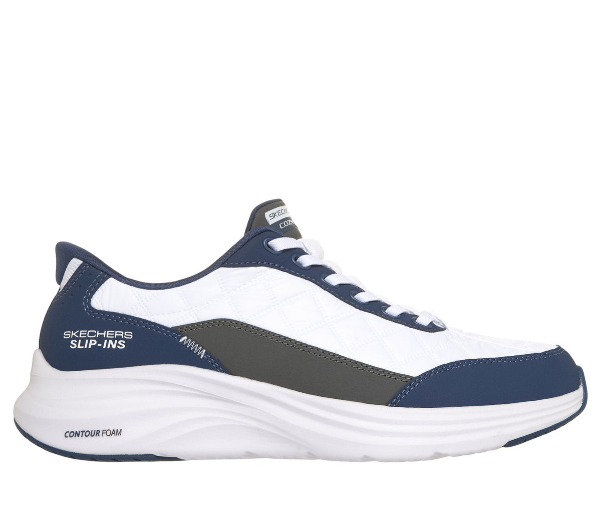 Skechers Slip-ins: Contour Foam - Cozy Fit Ohtro, WHITE / NAVY