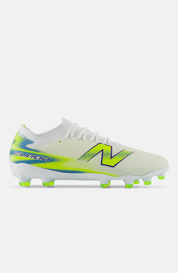 New Balance Furon Women's Team MG V9 Boots - White/Alkaline Green