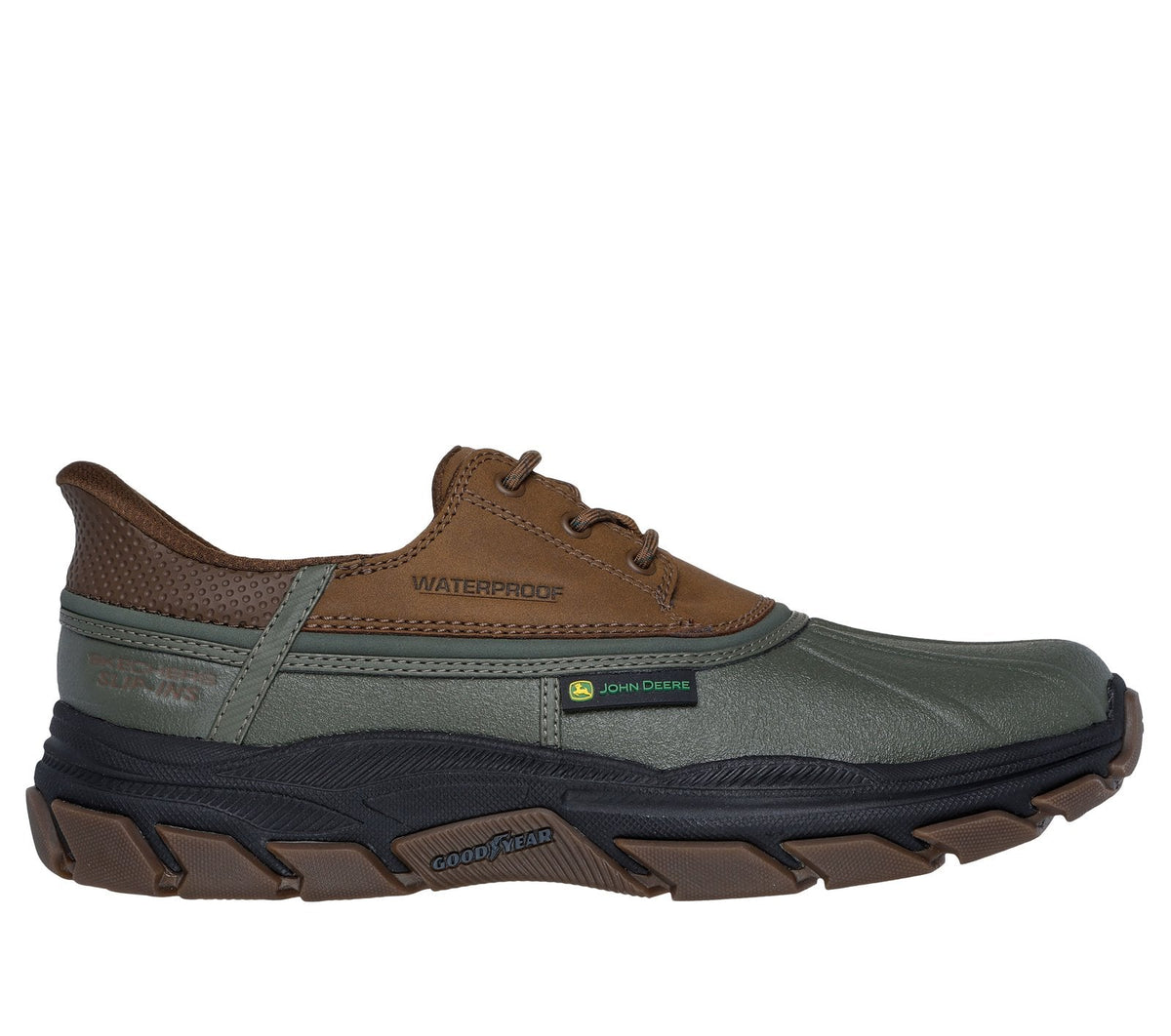 Skechers Slip-ins John Deere Waterproof Relaxed Fit: Respected - Tanzier, OLIVE / BROWN