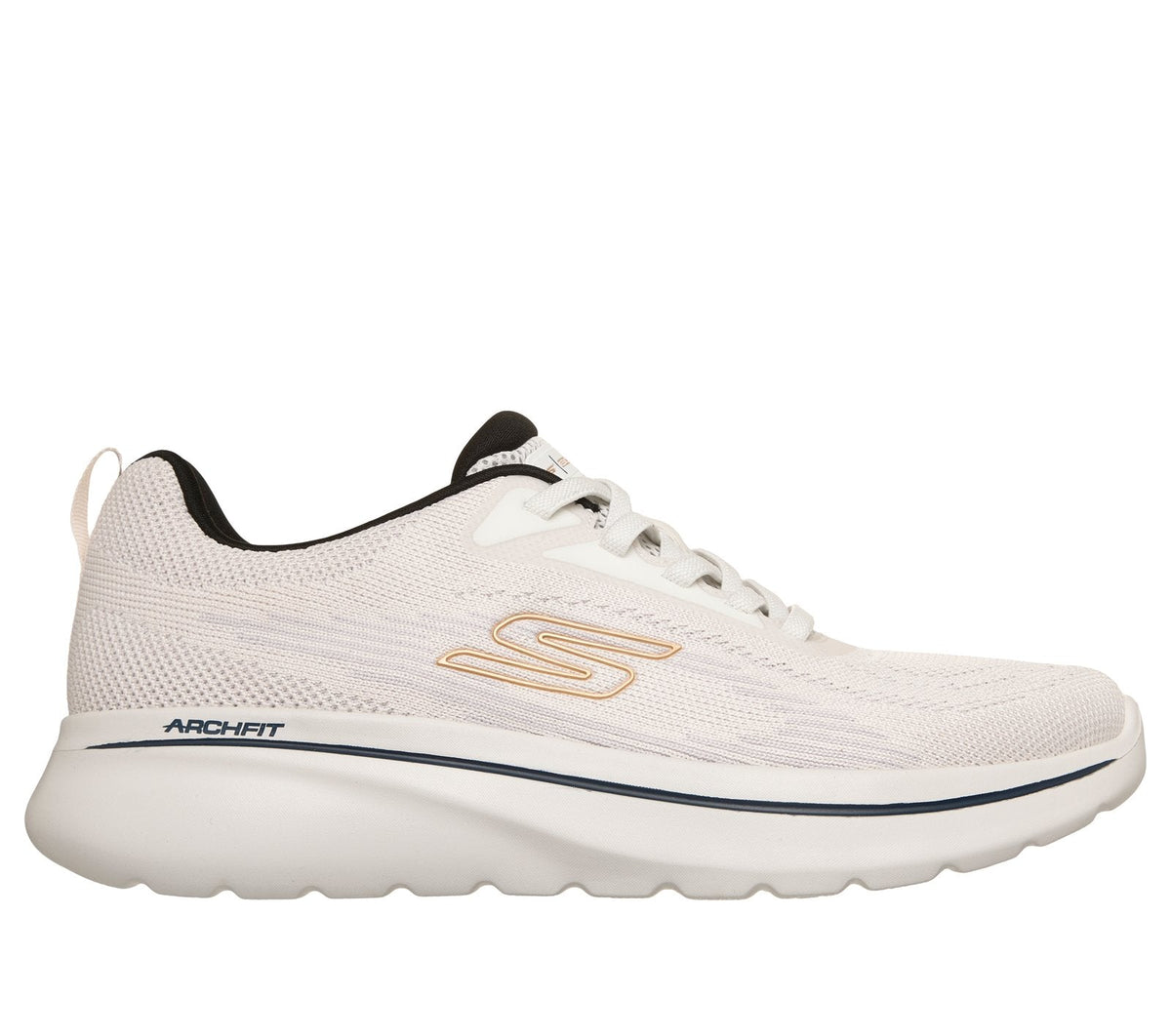 Relaxed Fit: GO WALK Arch Fit N-Joy - Nate, WHITE / NAVY