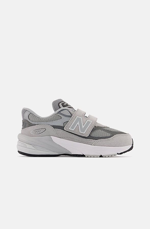 New Balance Kids' FuelCell 990v6 Hook & Loop Shoes - Grey/Silver