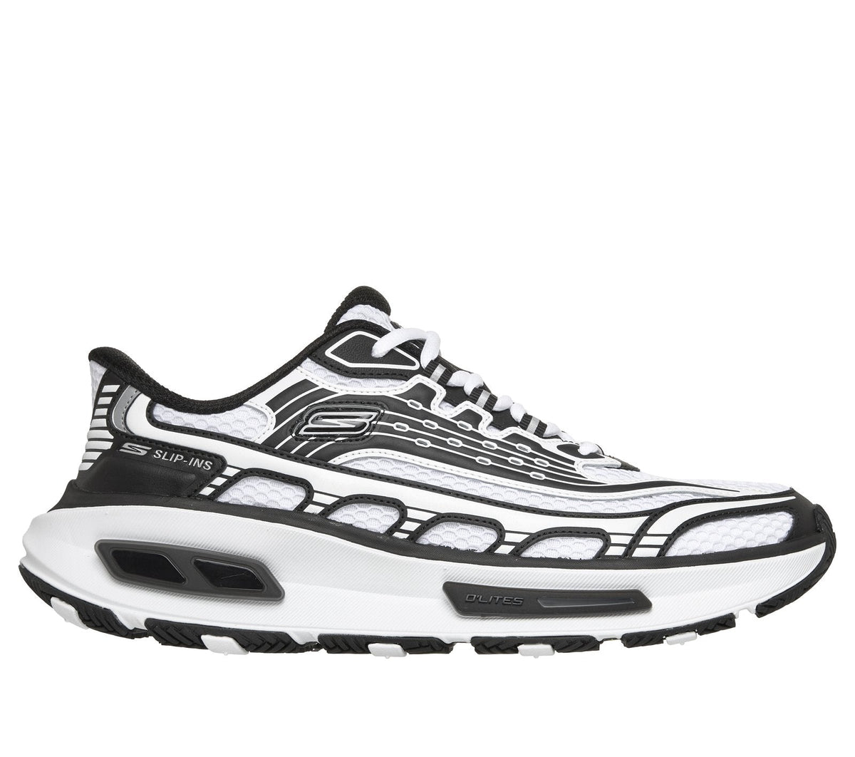 Skechers Slip-ins: Arch Fit D'Lites 330 - Modern Retro Jogger, WHITE / BLACK