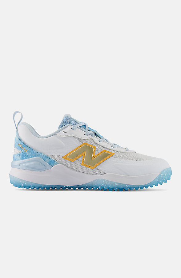 New Balance Women's Velo v5 Turf Athletic Shoes - White/Team Sky Blue And Gold