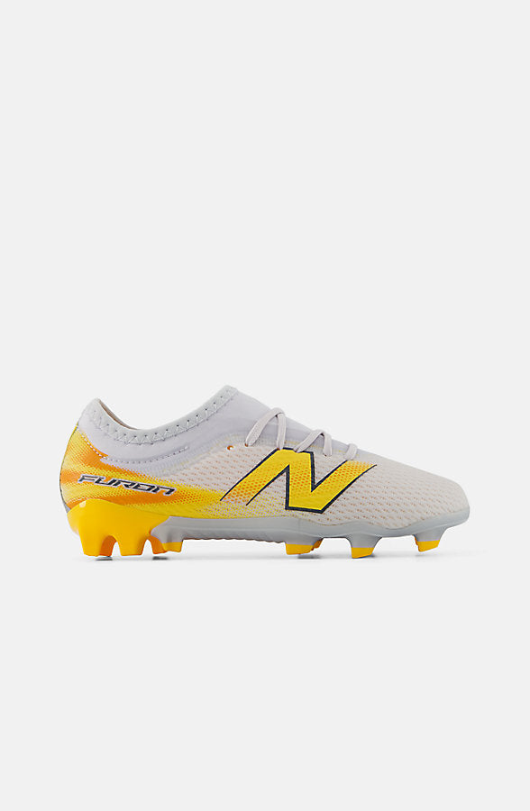 New Balance Furon Team Jnr FG V9 Boots - Fresh Air/Satsuma Orange